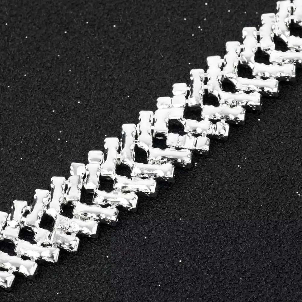 Women's crystal link bracelet - Picture 2 of 4